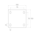 PSG állítható kapu zsanér M20 100×100 mm galvanizált lemezzel – fekete fül 001-373 (4)