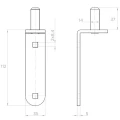 Csapágycsap övhingelhez Ø14 mm csavarozáshoz – tengelycsap szárnykapukhoz 001-508 (2)
