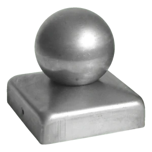 Acél oszlopsapka 100×100 mm kerítésoszlophoz fi 60 mm golyóval – nyers