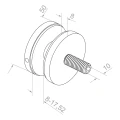 Pontszerelő üvegfogó 8-17,52 mm Ø 50/8/M10x50 AISI 304 síkfelületi rendszer fekete 000-505 (3)