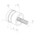 Pontrögzítő üveghez 6-12 mm fi 30/13/M8x40 AISI 304 sík rendszer réz 000-481 (3)