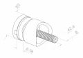 Pontszerelő üvegtartó 6-12mm Ø 30/13/M8x40 AISI304 rendszer 42,4 szatén 000-521 (3)