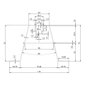 Trapéz alumínium PV hídprofil EPDM tömítéssel H70 L330 trapézlemezhez 001-777 (2)