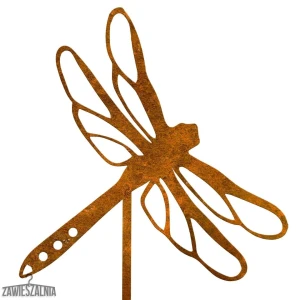 Zawieszalnia – kerti dekoráció Szitakötő corten acélból XL 19×99 cm
