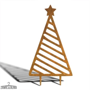 XXL dekoratív kerti karácsonyfaakasztó 92 cm – corten acél, csíkos minta