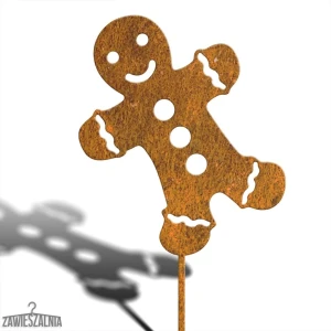 Zawieszalnia – XXL Mézeskalács bácsi kerti dekoráció corten acélból 98 cm