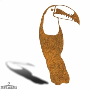 Zawieszalnia – kerti díszítés Tukán Corten acélból L 23×45 cm