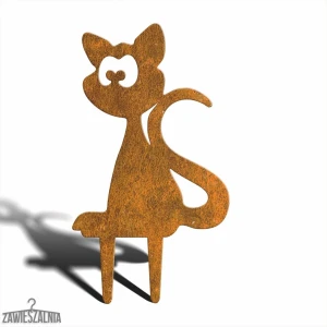 Pupil Ogrodowy – kerti dekoráció Maurycy M macska Corten acélból 39 cm