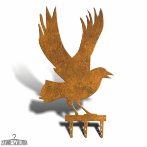 Zawieszalnia – kerti madárijesztő Holló XL 38×64 cm corten acél patinával