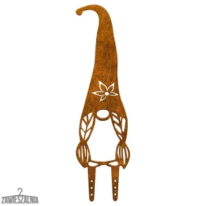 Zawieszalnia – acél kerti dísz Krasnal Apsik XL 57 cm – Corten (rozsdás patina)
