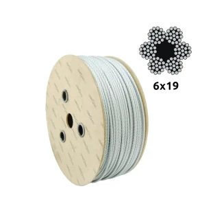 Horganyzott acél drótkötél Ø6,0 mm, 6×19 szálas (FC) magbetéttel – méterre kapható