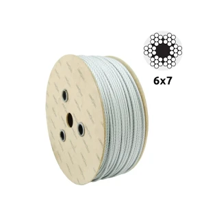 Horganyzott acélsodrony Ø5,0 mm 6×7 textilbetéttel – méterre kapható
