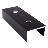 PV szerelőprofil összekötő elem, alumínium, fekete anodizált, 120 mm, 25×45 U-profil