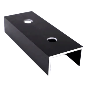 PV szerelőprofil összekötő elem, alumínium, fekete anodizált, 120 mm, 25×45 U-profil