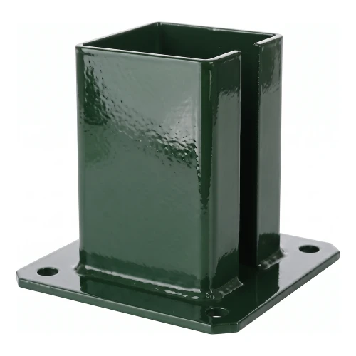 Acél talplemez kerítés- és kapuoszlophoz 100×100 mm, zöld RAL 6005 000-791 (1)