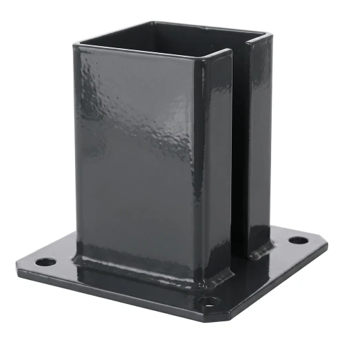 Acél talplemez kerítésoszlophoz 100×100 mm – szerelőláb grafit RAL 7016 000-792 (1)