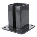 Acél talplemez kerítésoszlophoz 100×100 mm – szerelőláb grafit RAL 7016 000-792 (2)