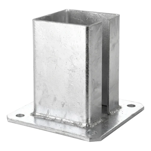 Acél talplemez kerítés- és kapuoszlophoz 100×100 mm, horganyzott 000-789 (1)