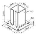 Acél talplemez kerítés- és kapuoszlophoz 100×100 mm, horganyzott 000-789 (3)