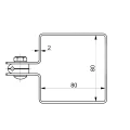 Kerítés végzáró bilincs 80×80 mm grafit RAL 7016 – szerelőkészlet 001-619 (4)