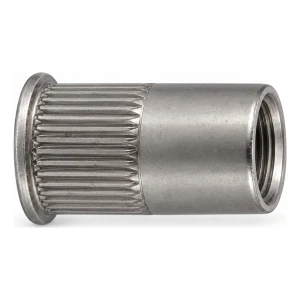 Rozsdamentes A2 Szegecsanya M10×19,5 mm – kis kúpos fej, recézett szár – 250 db/karton