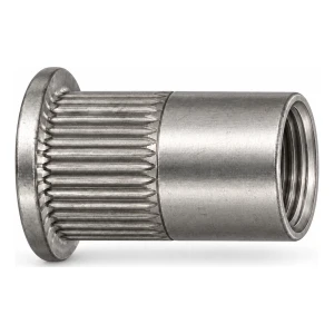 Rozsdamentes A2 Szegecsanya M5×12 mm – laposfejű, recézett szárú – 250 db/karton