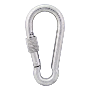 Csavarzáras karabiner, horganyzott, 8×80 mm – biztosító anyás, DIN 5299 D