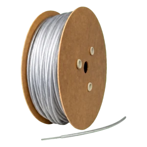 Horganyzott acél drótkötél PVC bevonattal Ø10 mm, színtelen, mag Ø8,0 mm (6x19) — méterre