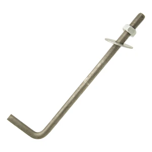 L típusú hajlított csavaros kötőelem (talpszelemen-horgony) M12 × 350 mm, fekete