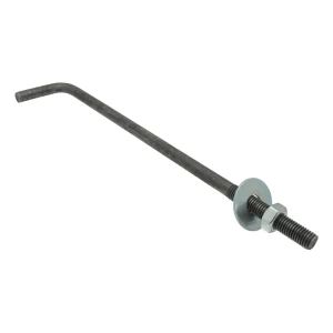 L típusú hajlított csavaros rögzítő (talpszelemen-horgony) M16 × 350 mm, fekete