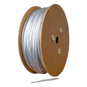 Horganyzott acélkötél PVC bevonattal Ø4 mm, színtelen, mag Ø2,0 mm (1x19) — méterre
