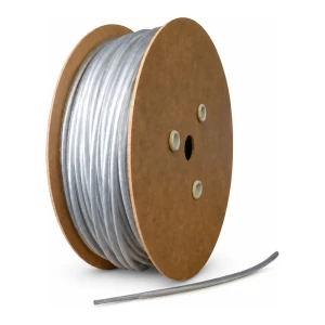 PVC bevonatú horganyzott acélkötél Ø6 mm, színtelen, Ø3,0 mm-es mag (1x19) — méterre