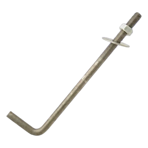 L típusú hajlított csavaros kötőelem (talpszelemen-horgony) M12 × 400 mm, fekete