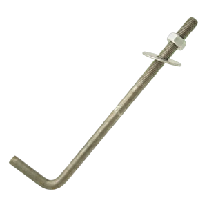 L típusú hajlított csavaros kötőelem (talpszelemen-horgony) M16 × 300 mm, fekete