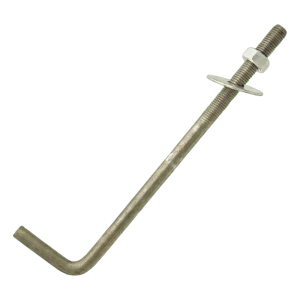 L típusú hajlított csavaros kötőelem (talpszelemen-horgony) M16 × 500 mm, fekete