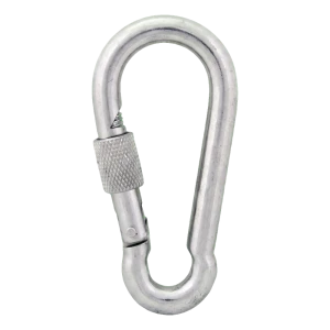 Csavaros karabinerhorog horganyzott 11×120 mm – biztosító anya, DIN 5299 D
