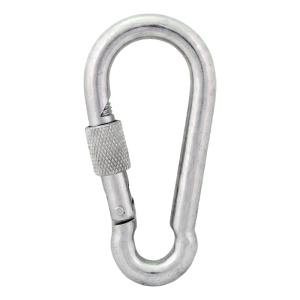 Horganyzott csavaros karabinerhorog 12×140 mm – biztosítóanyával, DIN 5299 D