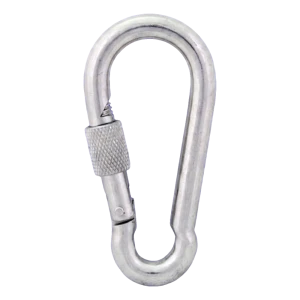 Csavaros karabinerhorog horganyzott 14×180 mm – biztosító anya, DIN 5299 D