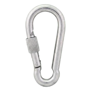 Csavaros karabinerhorog horganyzott 15×200 mm – biztosítóanya, DIN 5299 D