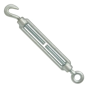 Feszítőzár horog–szem, horganyzott M6×110 mm, DIN 1480