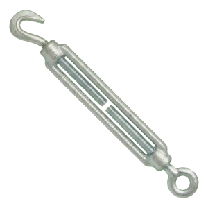 Feszítőzár horog–szem horganyzott M10×125 mm – DIN 1480