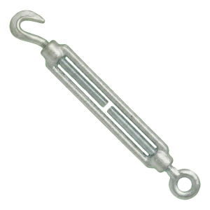 Feszítőzár horog–szem, horganyzott, M12×125 mm, DIN 1480
