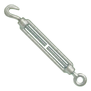 Feszítőzár horog–szem, horganyzott, M20×200 mm – DIN 1480