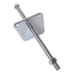 Állítható oszloptartó 160×160 mm, M24 menettel – 500 mm magas, horganyzott