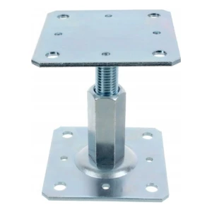 Állítható oszloptartó 110×110 mm, M20 menet – magasság 90–150 mm, horganyzott