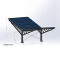 Fotovoltaikus Autóbeálló fészer 2 jármű részére T Eco 11,4m x 3,3m Napelemes kocsibeálló GPV-101-09 (3)