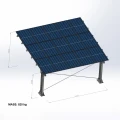 Fotovoltaikus Autóbeálló fészer 2 jármű részére L 5,7m x 5,2m Napelemes kocsibeálló GPV-101-14 (4)