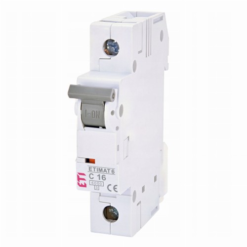 Túláramvédelmi megszakító B 16A 1P 6kA ETIMAT6 002111516 ETI GPV-401-31