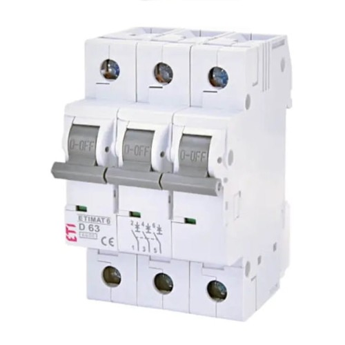 Túláramvédelmi megszakító B 16A 3P 6kA ETIMAT6 002115516 ETI GPV-401-63