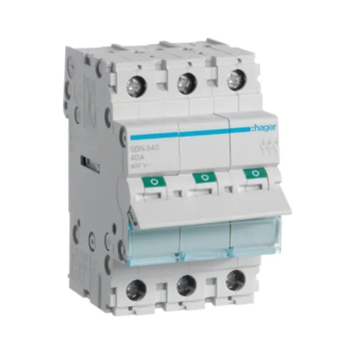 Leválasztó kapcsoló leválasztó 3 fázisú 3P 40A 400V AC SBN340 HAGER GPV-401-95